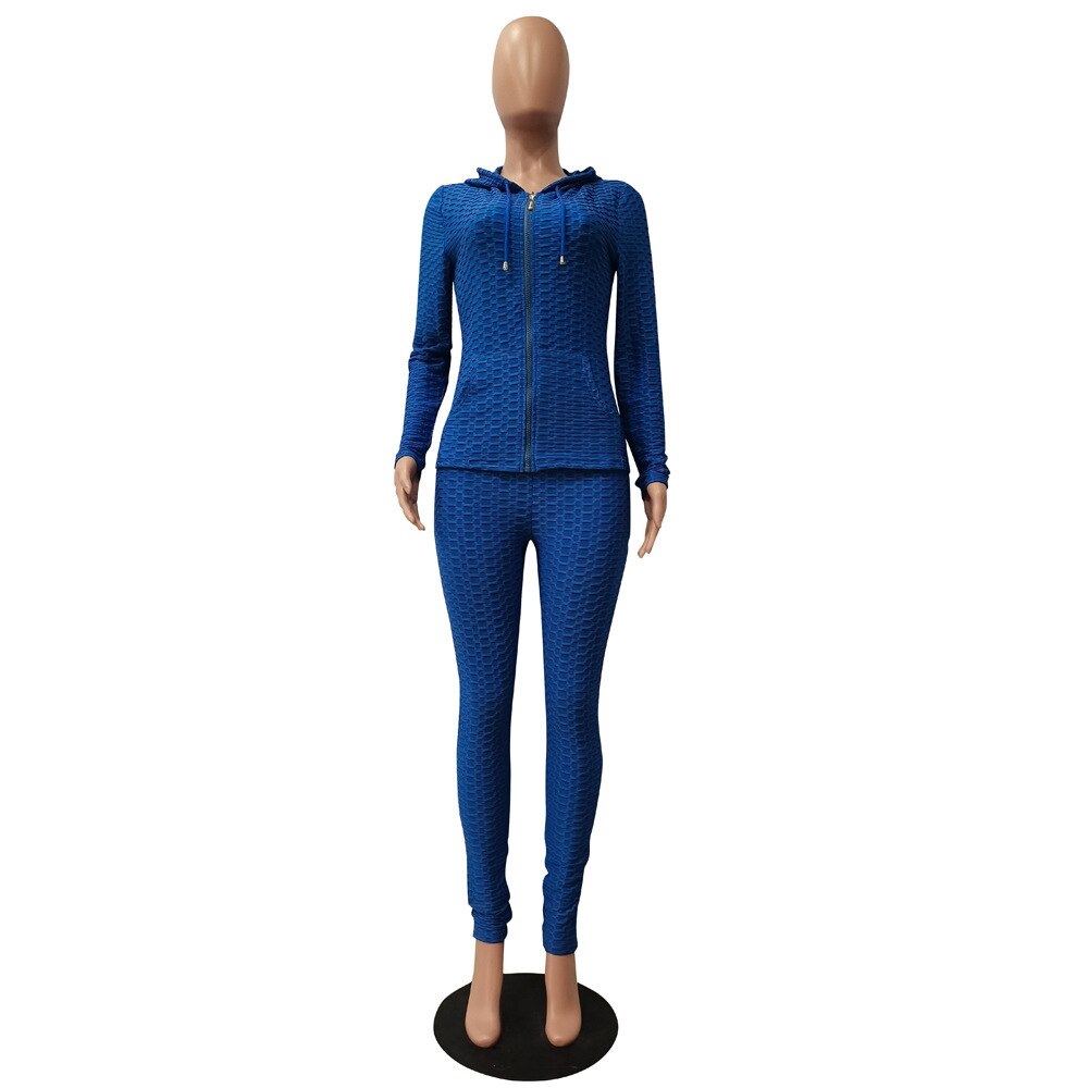 Hooded Zip-up Tracksuit Set