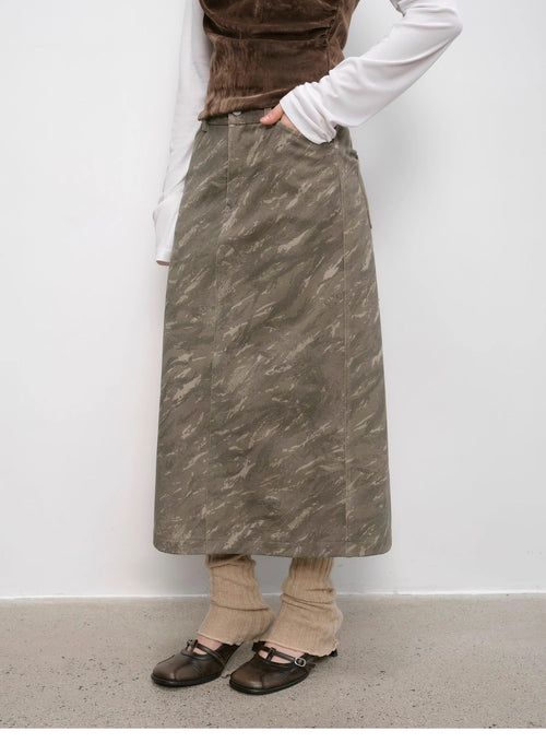Chenille Camouflage Skirt — side product view
