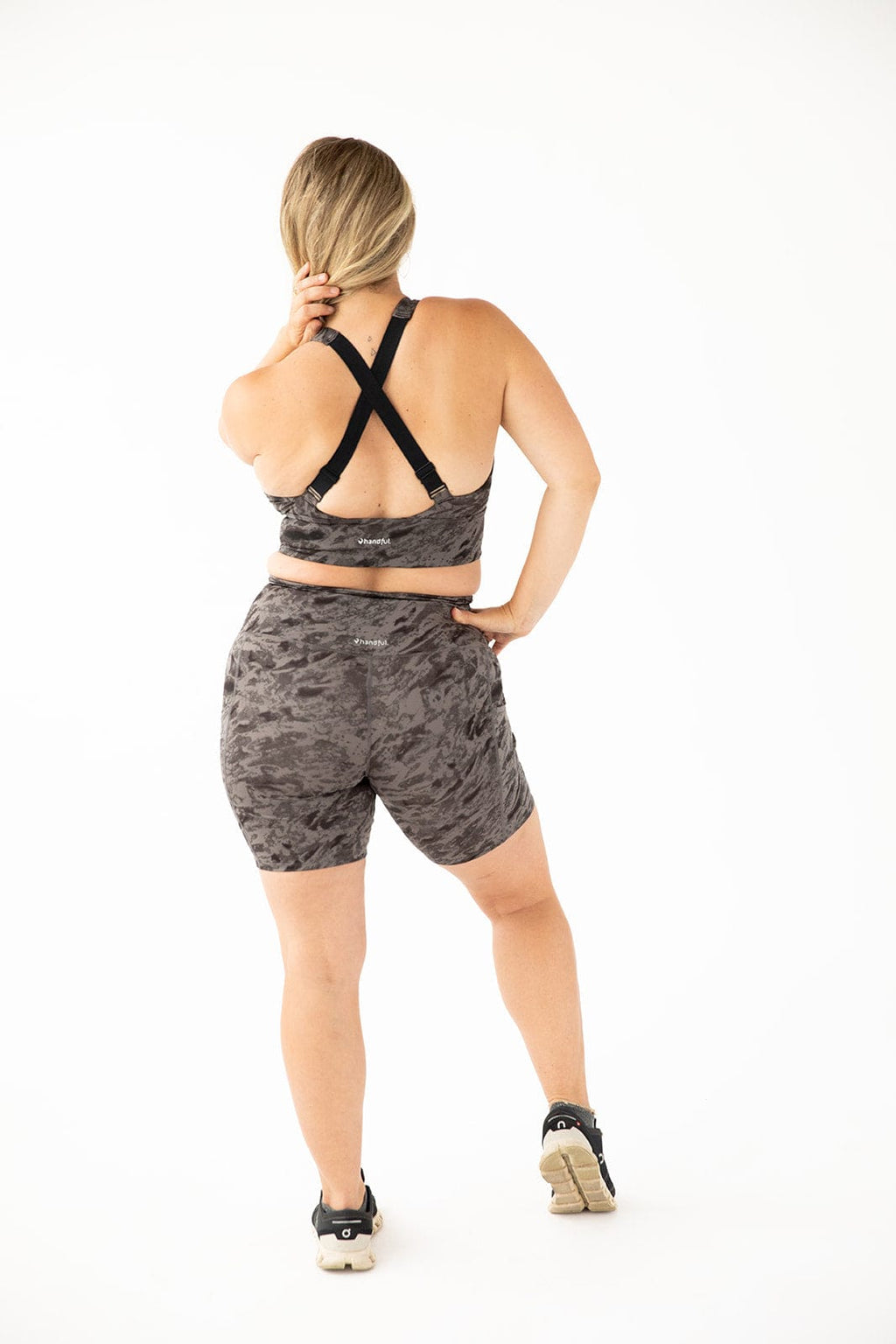 Hi Five High-Waist Biker Short in Rock Steady — front view