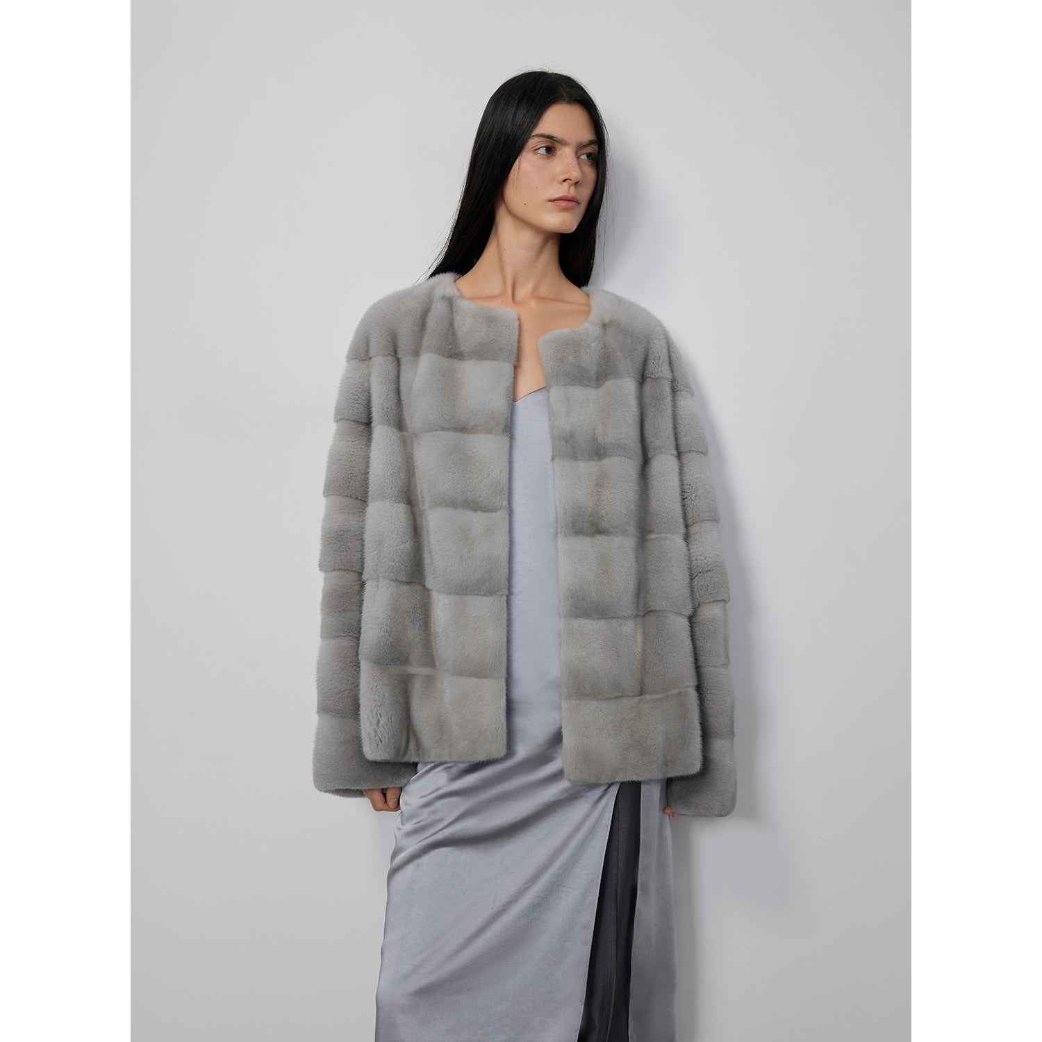 Vintage Clock Velvet Mink Fur Coat Winter