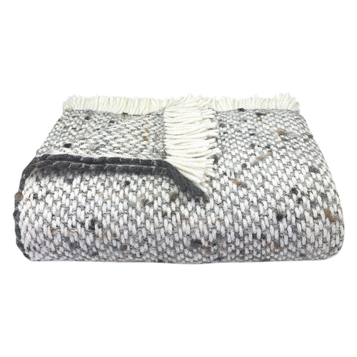 Chunky Gray Weave Alpaca Throw — folded product view showing texture
